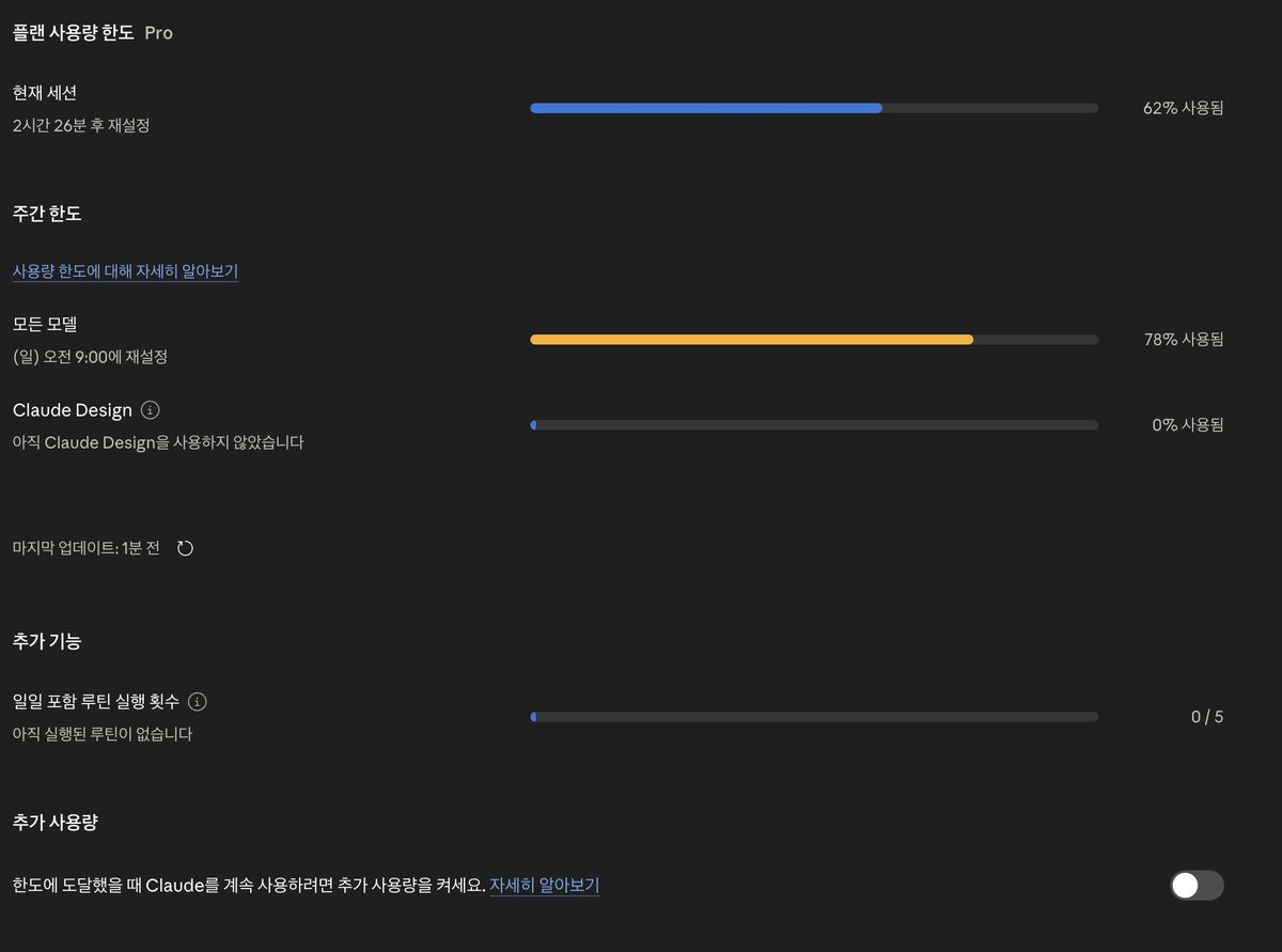 부의 추월차선 플래너 Claude Pro 사용량 쿠키 씬